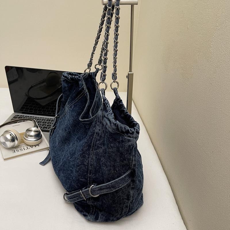 Vintage Denim Bag Women's Chain Underarm Shoulder Bag