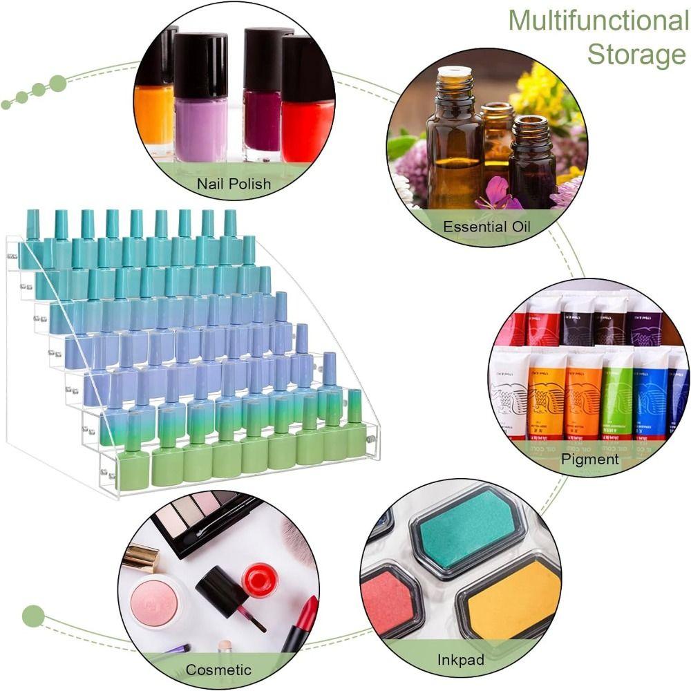 3/4/5/6/7 Layers Nail Polish Display Stand Clear Jewelry Stand Storage Box Nail Salon