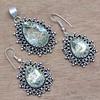 Rutile  Golden Set Earring Jewelry 18-20'' Pendant Quartz Sterling