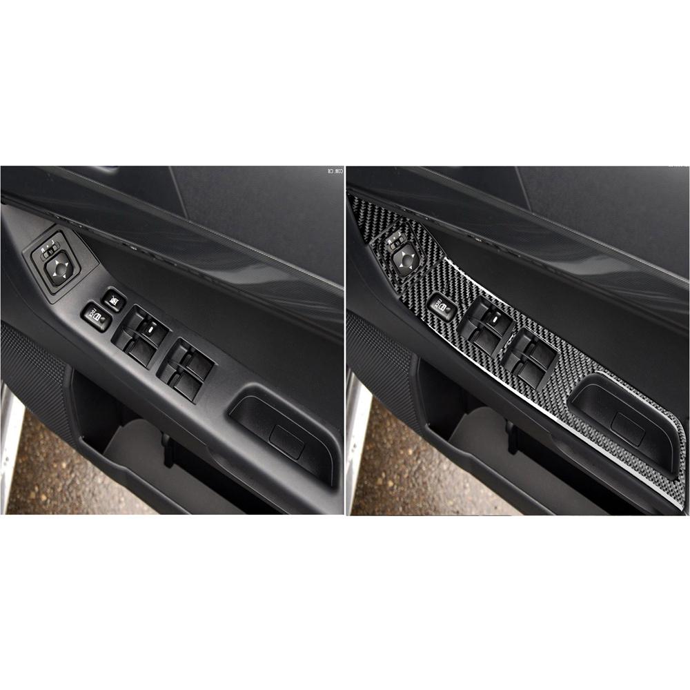 Carbon Fiber Window Lift Switch Panel Cover Trim For Mitsubishi 08-15 Lancer EVO