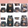 Animal Capybara Print Backpack Lunch Bag Pen Case Set Cartoon Schoolbag Gift