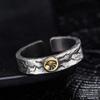 Vintage Cracked Open Ring Men Women Adjustable Plated Copper Midi Finger Retro Style