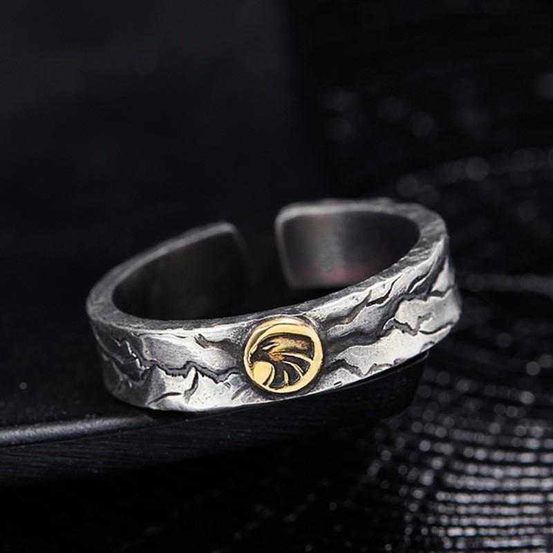 Vintage Cracked Open Ring Men Women Adjustable Plated Copper Midi Finger Retro Style