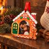 Handcrafted Holiday Photo Frames Christmas Frame Pendant with Hanging Rope, Personalized Wooden Picture for Tree Decoration, Cute Commemorative Holder