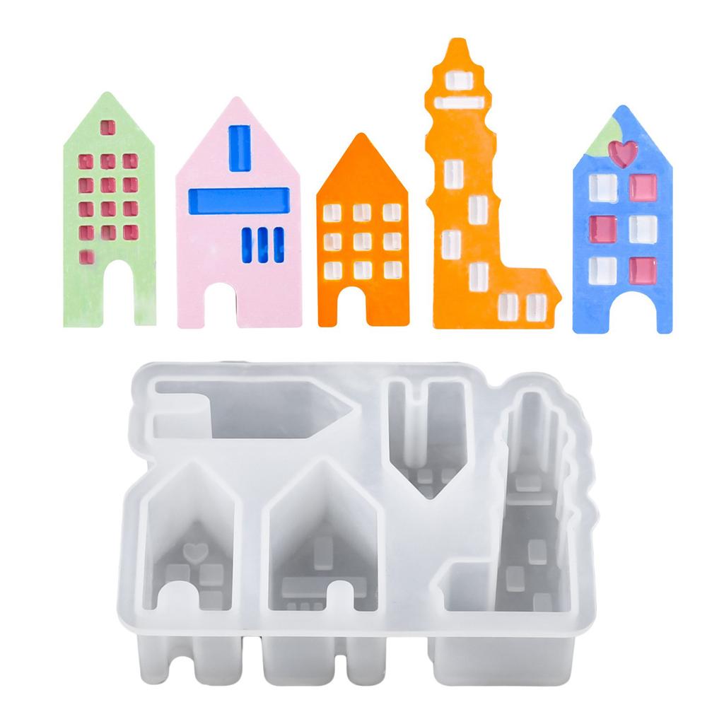 Clear House Display Ornament Silicone Mold For Artistic European Hollow House Creations Suitable For Handcraft Lovers