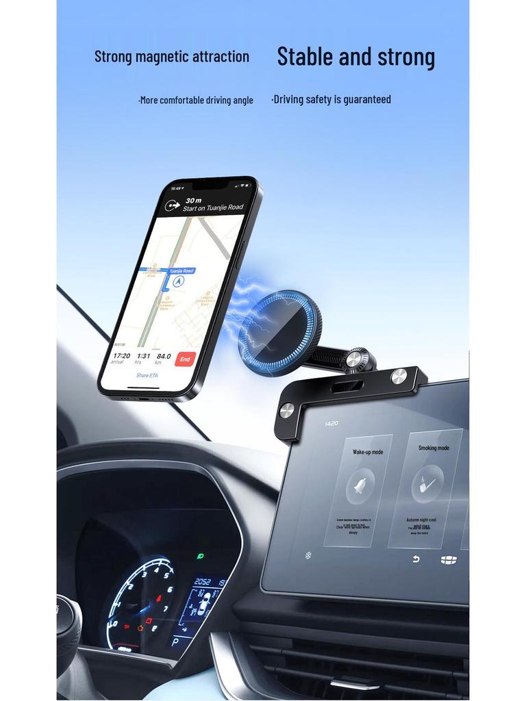 BYD Auto Magnetische Handyhalterung für Model 3/Y - MagSafe-kompatibel, Faltbare Navigationshalterung