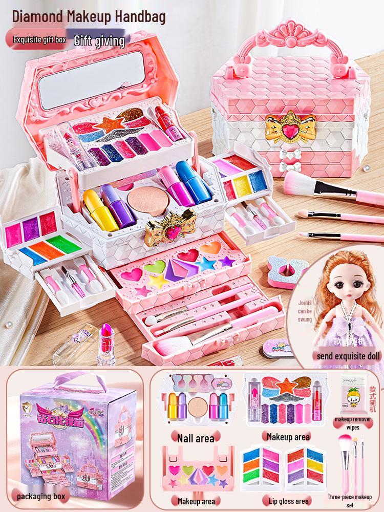 Children's Makeup Toy Set: Nail Polish, Lipstick, and Girl's Cosmetics Box - Perfect Birthday Gift