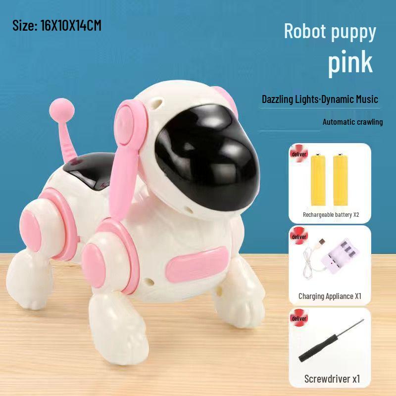 Interactive Electric Dog Toy: Lights, Music, Barking & Walking - Early Education & Crawling Guide for Ages 1-3