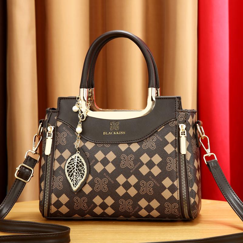 Geantă elegantă cu imprimeu vintage pentru femei Geantă crossbody cu textura versatilă, un singur umăr pentru călătorii