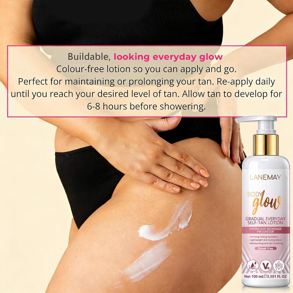 Gradual Everyday Self-Tan Lotion-Skin Soothing & Hydrating-Easy Application-Suitable For All Skin Types, 100ml