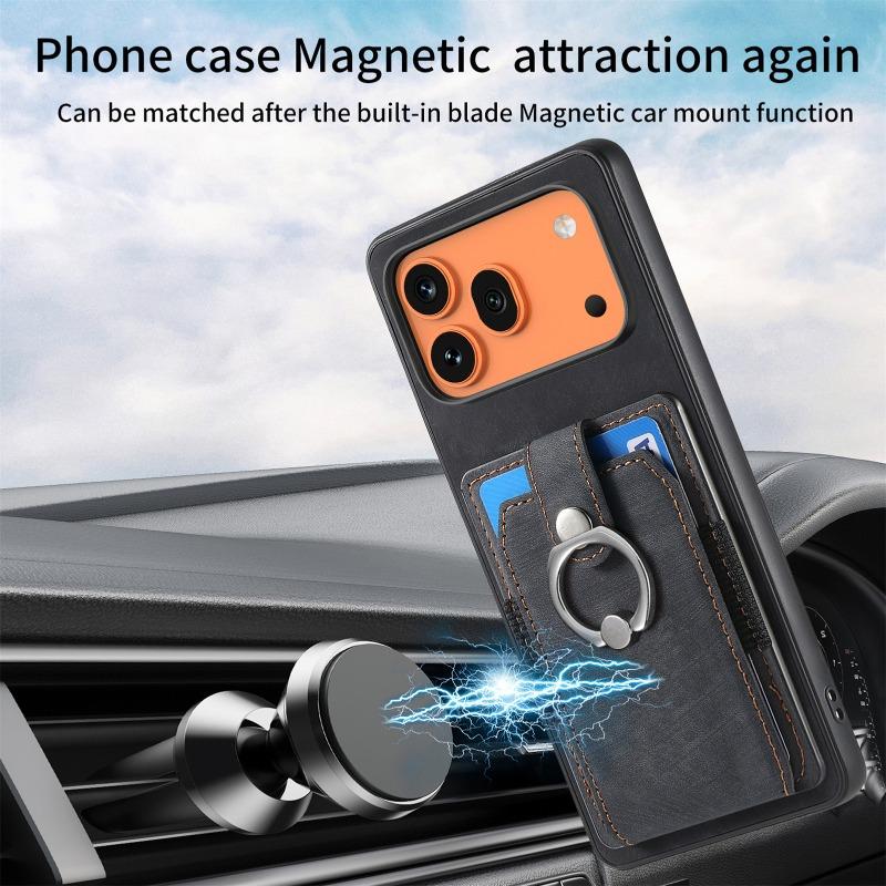 For Honor 600 600Pro PU Leather Magnetic Wallet Card Slot Ring Holder Case For Honor 600 Pro Stand Shockproof Cover Bumper Shell