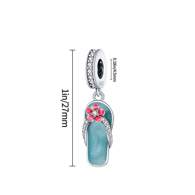Charms Original Copper Slipper Cool Summer Pendant Beads Fit Bracelet Diy Fine Gift Women Delicate Jewelry Accessor