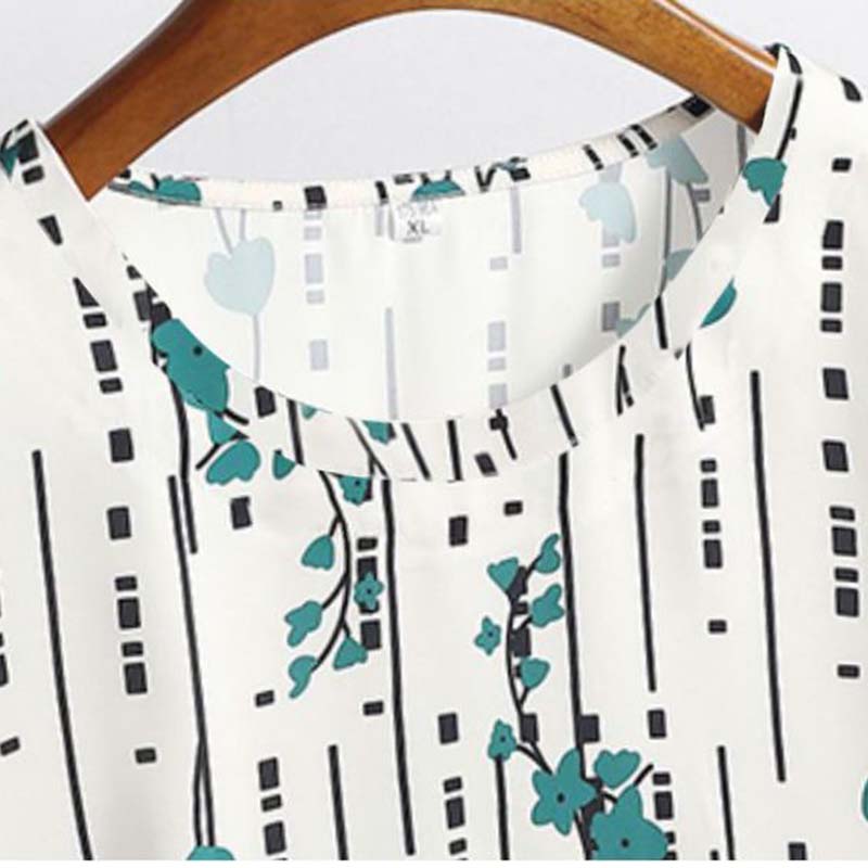 Ice Silk T-shirt Women's Summer Fashion Large Size Printing Short-sleeved Round Neck Loose Mother's Top Everyday Casual Wear