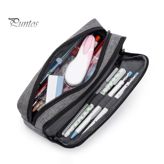 Pencil Case Secure Large Capacity Zipper Closure Oxford Cloth Waterproof Stationery Storage Organizer School Supplies