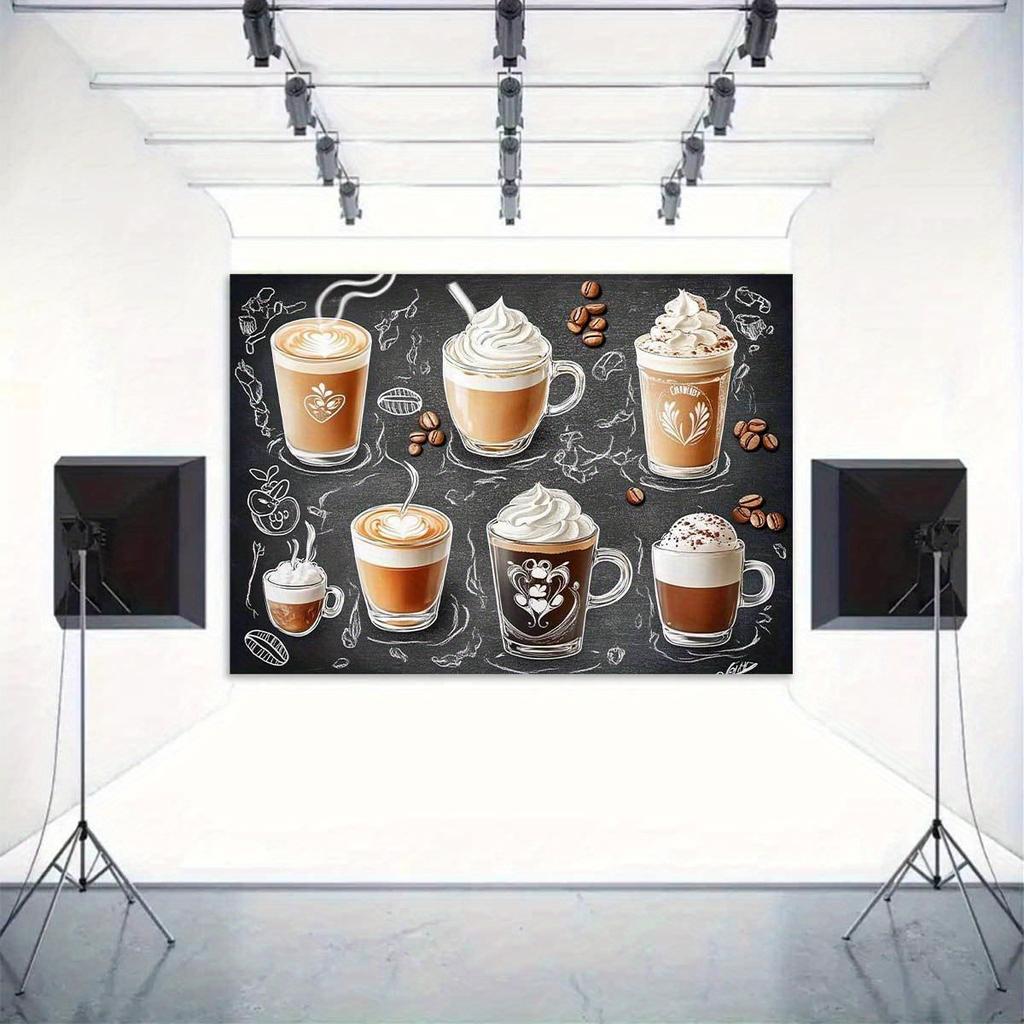 One 2D Flat Background Banner - Coffee Beverage Leisure Theme Background Fabric