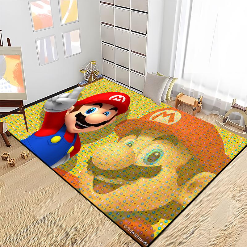 3D Cartoon Super Mario Bros Game HD Rug Area Carpet for Living Room Kids Bedroom Sofa Kitchen Decorate Child Non-slip Floor Mats