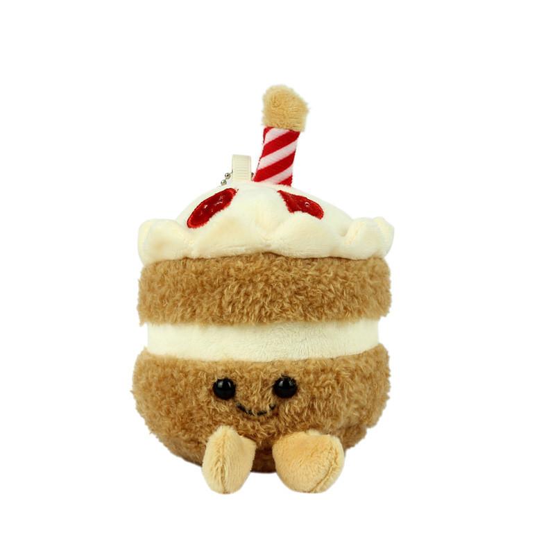 Cute Plush Cartoon Keychain Toy Cake Milk Tea Cup Accessory In Colors Sweet