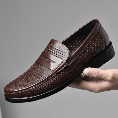 Mocassini da uomo, nuovi, in vera pelle, scarpe casual, slip-on, scarpe da passeggio, scarpe di lusso italiane, con tacco a spillo