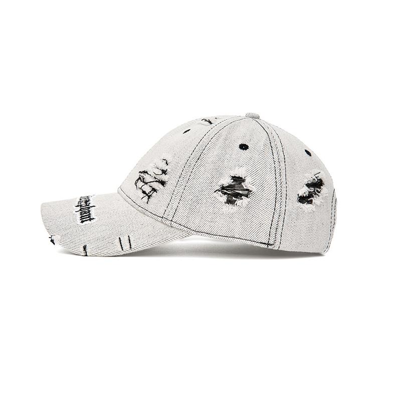 Summer Unisex Baseball Caps with Holes and Burrs Embroidered Letters Cap Sunshade Sunscreen Cap