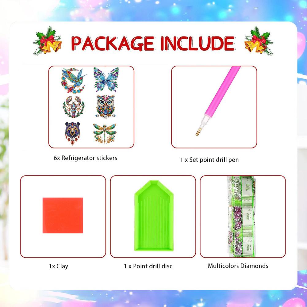 6Pcs Acrylic Sunflower Diamond Art Fridge Magnet Diamond Painting Refrigerator Magnet DIY Fridge Stickers for Car Mailbox Decor