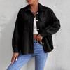 European-American Women's Corduroy Long Sleeve Solid Color Shirt Jacket 2025