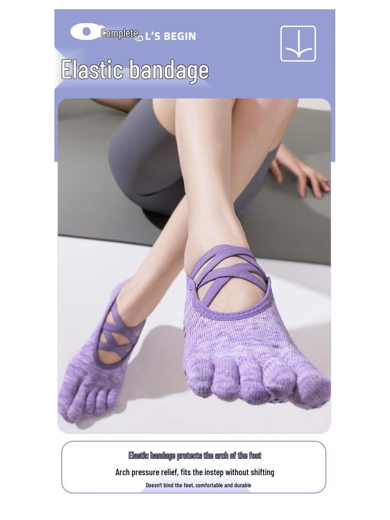 Korean Style Non-Slip Pilates Yoga Socks for Women - Trendy Five-Toe Indoor Fashion