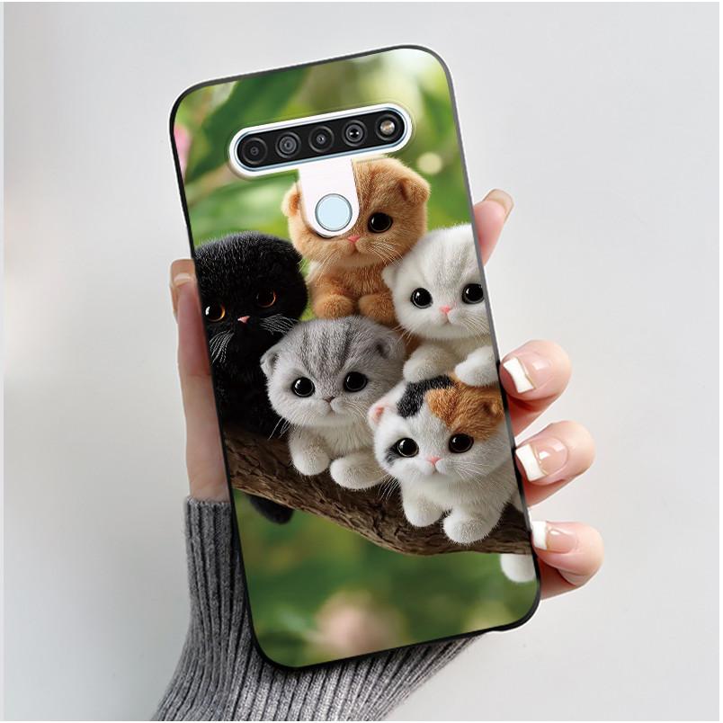 Luxury Cute Cool Boys Girls Case For LG K61 Q61 Q70 Phone Case Black Matte Soft Silicone Back Cover Protective TPU Bumper Shell