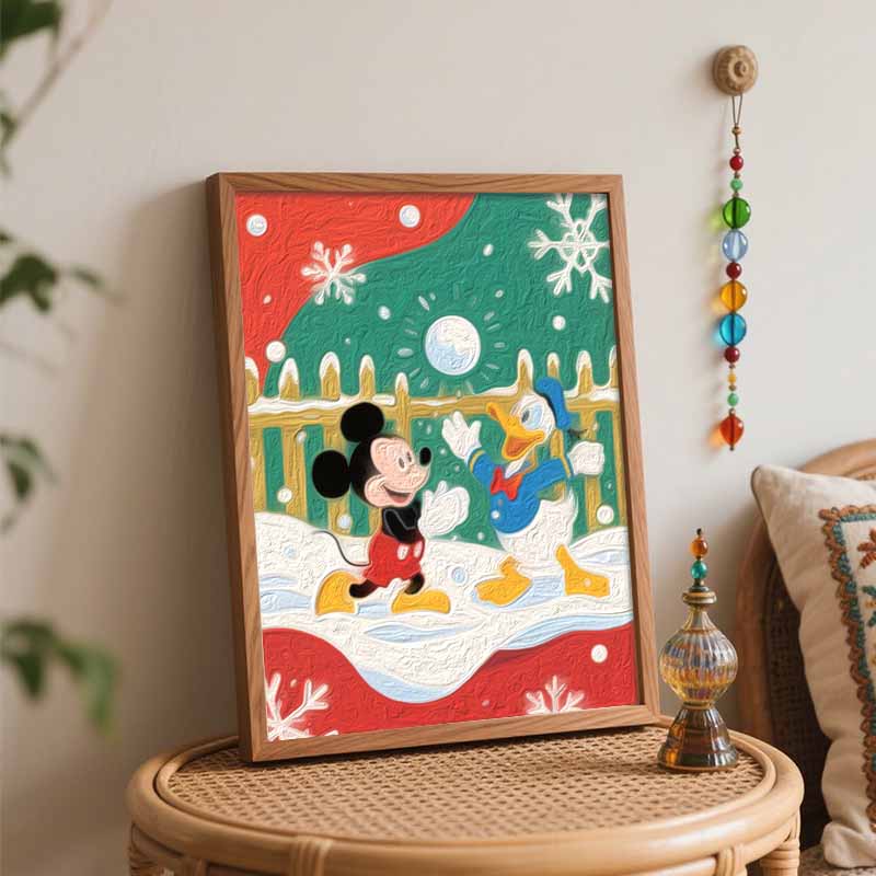 Disney Digital Oil Painting Snow Play Hand Painting Home Decoration Painting
