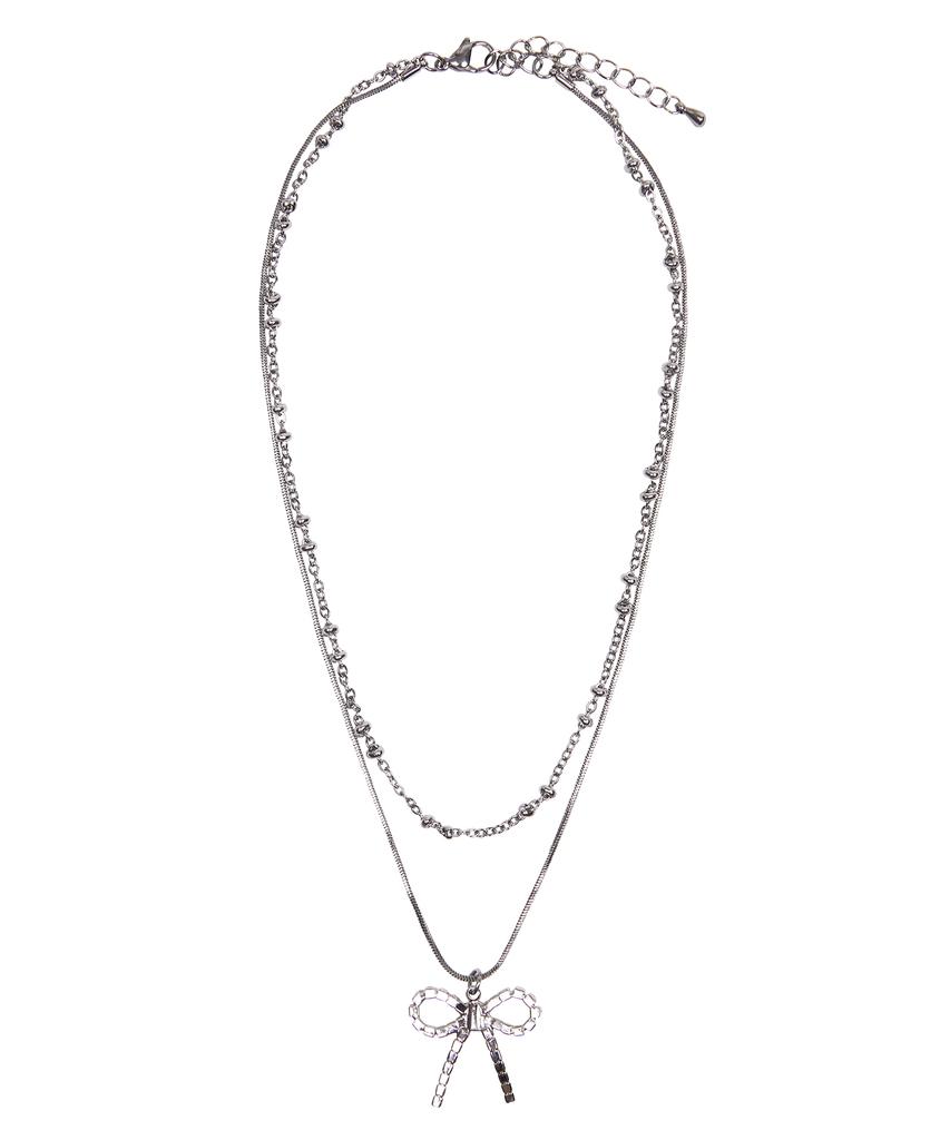 Luvistrue Ch Ribbon Necklace(Silver)
