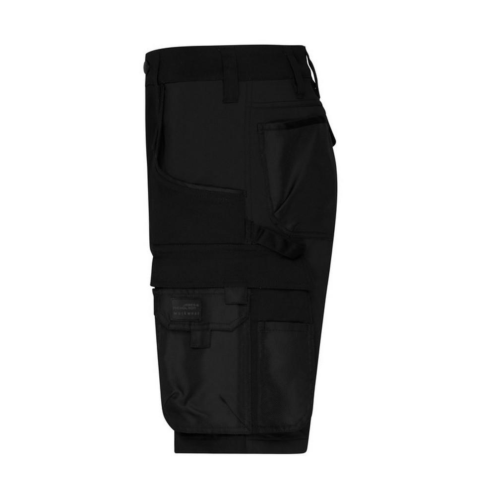 James and Nicholson Unisex Adult Workwear Stretch Slim Cargo Shorts