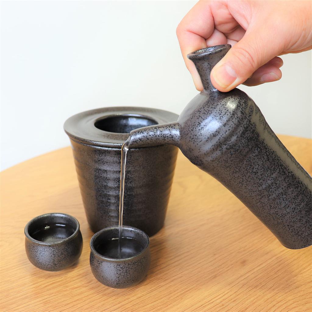 Sake Warmer Set for Hot and Cold Tokkuri and with and Holds Go of Japanese Made In Mino Perfect Gift for Respect for the Aged or As a Souvenir for