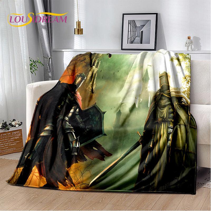 Cavalier Knight Templier Crusaders Joc pătură moale de pluș, pătură de flanel pătură pentru sufragerie dormitor pat canapea picnic