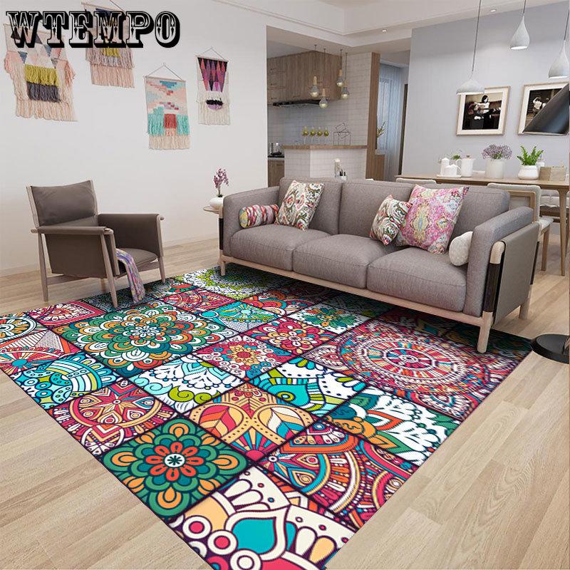 Vintage Ethnic Style Carpet Living Room Coffee Table Carpet Home Bedroom Carpet