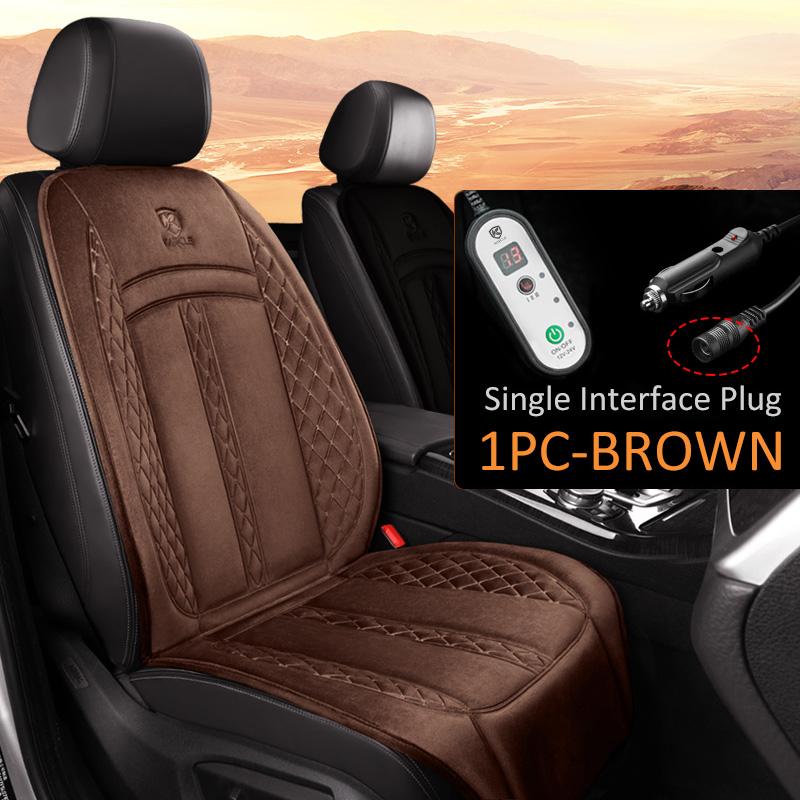 

Universal Flannel Heated Car Seat Covers 12/24V Fast Heating 3 Gear Adjustment Winter Seat Cushion for Full Seat And Back