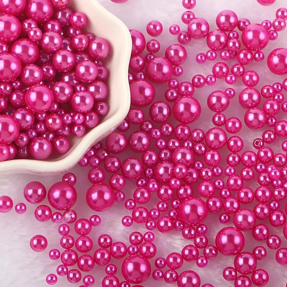Miçangas ABS Imitação de Pérola Multicoloridas Sem Furo Miçangas Soltas para Arte de Unhas DIY Artesanato Decoração de Scrapbook