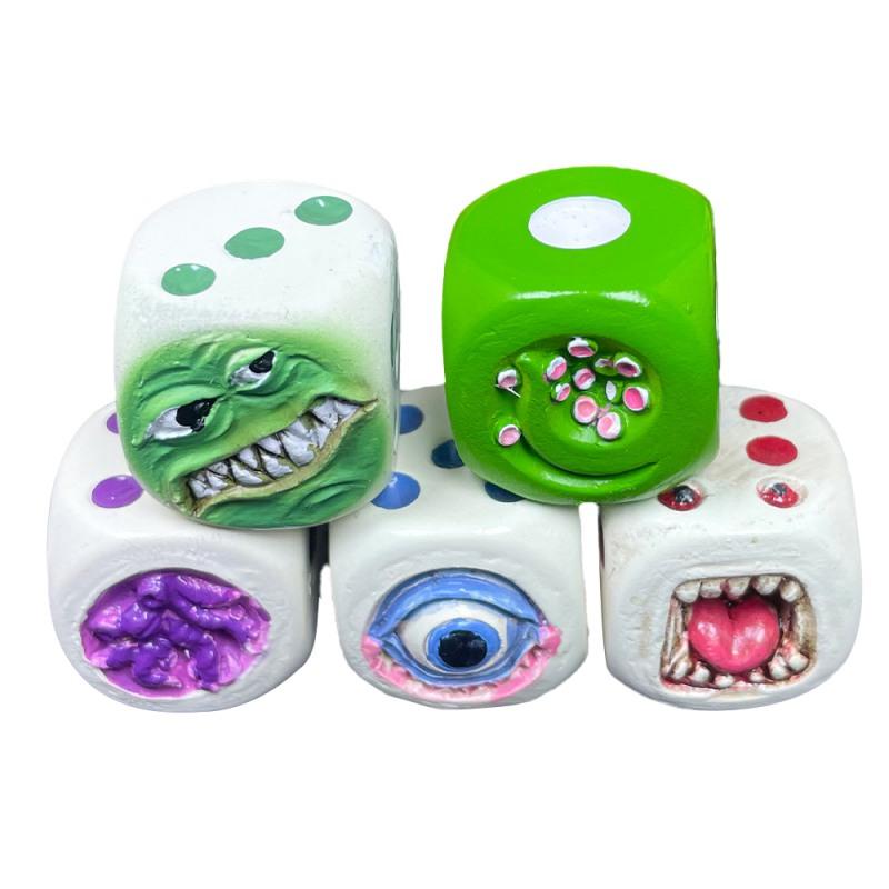 

5 шт. Коллекционные фигурки на Хэллоуин, Украшения на Хэллоуин, Кубики, Выражение лица монстра из ролевой фигурки, Модель игрушки, Реквизит, Подарок