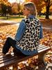 2025 Women's Leopard Print Button-Front Plush Vest - European/American Autumn/Winter Fashion