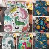 Cartoon Dinosaur Bedding Set Twin Queen King Size Boho Comforter/Duvet Cover Polyester Quilt Cover Pillowcase Soft Bedclothes
