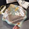 Luxury Fashion Print Square Scarf Women Satin Scarves Bandana Hijab Neckerchief Shawl Kerchief Hair Band Foulard Lady