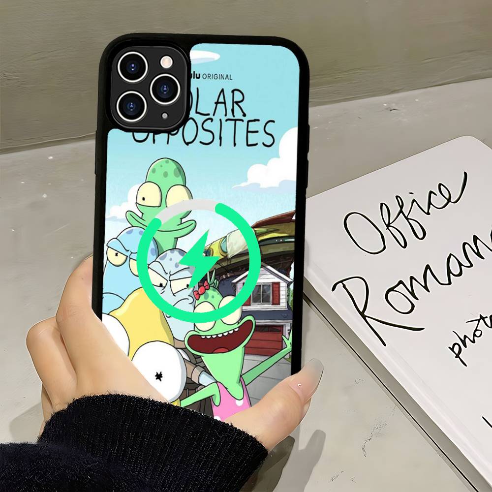 S-Solar O-Opposites Cartoon Magnetic Phone Case For IPhone 16 15 14 13 12 11 17 Pro Max Plus Wireless Charge Cover