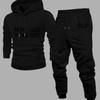 Men's Hooded Sweatshirt, Paired with Drawstring Pants, Suitable for Outdoor and Mountain Climbing, Daily Wear, Fashionable and Comfortable
