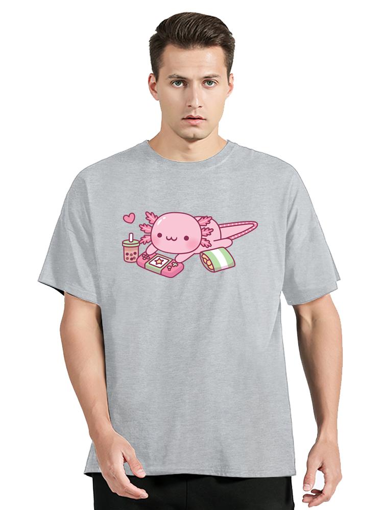 Ajolote Axolotl Übergroßes T-Shirt Sommer Herrenbekleidung Japanisch Fitness Fitness T-Shirt Anime Mode Baumwoll-T-Shirt Designer