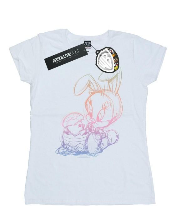 Looney Tunes Womens/Ladies Tweety Pie Easter Egg Sketch Cotton T-Shirt