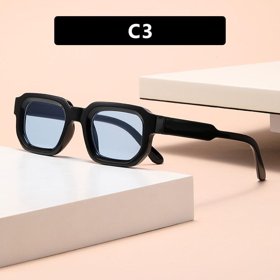 New Men Vintage Rectangle Frame Sunglasses Fashion Retro Sun Glasses Luxury Brand Design Glasses UV400 Eyewear Women Goggles