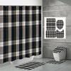 4PCS  Shower Curtain Sets With Shower Curtain And Rugs Toilet Lid Rug U Shape Mat And Bath Mat Bathroom Set  With 12 Hooks