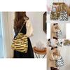 Trendy Large Capacity Striped Canvas Shoulder Bag For Young Women In Chic Colors