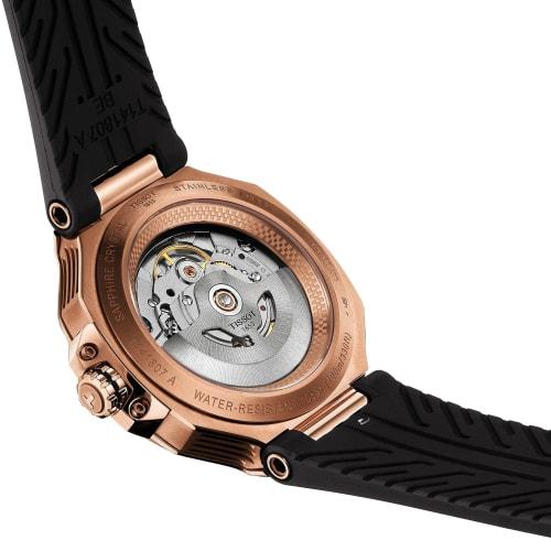 Tissot T-Race Watch with Rubber Strap and Black Dial, Officially Imported, Model T1418073705100