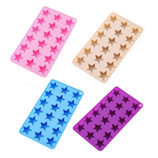 Star-Shaped Ice Cube Tray Food-Grade Silicone Ice Mold for Chocolate Candy Easy-Release Heat-Resistant Baking Tool for Home Party