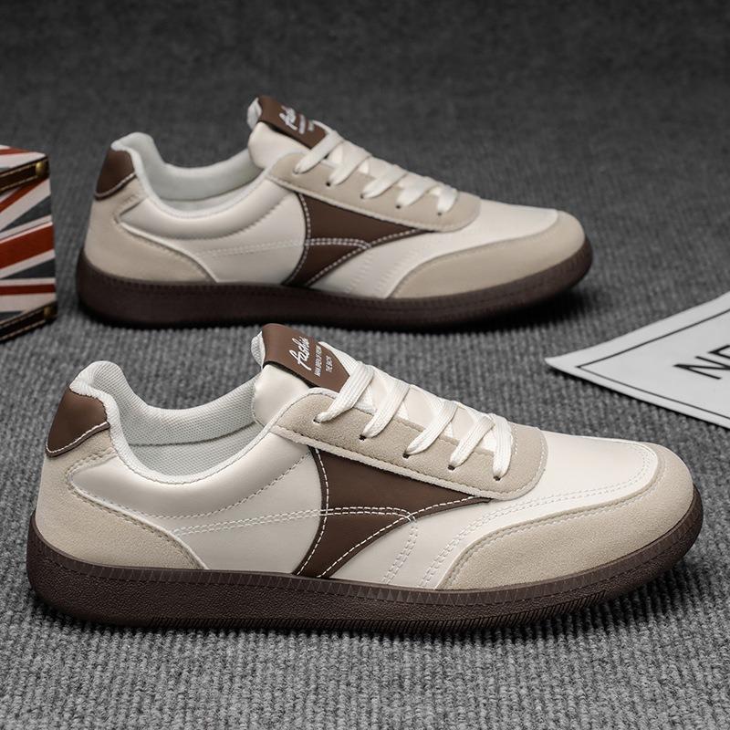 

Мужская новая осенняя трендовая универсальная низкая повседневная обувь мужская нескользящая спортивная обувь на плоской подошве 44 бежевый