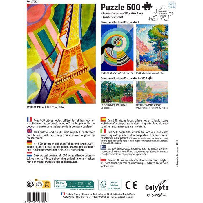 Puzzle - SENTOSPHERE - Calypto - 500 pièces - Tour Eiffel - Robest Delauney - Toucher soyeux - Dès 8 ans